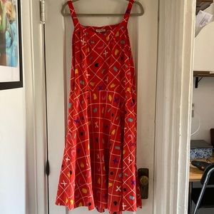 Vintage silk sleeveless dress 1980’s Jack Mulqueen